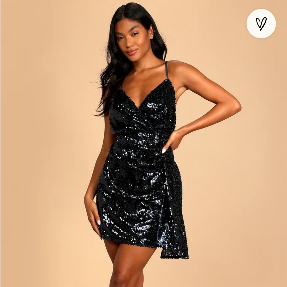 Lulu’s Navy Blue Sequin Party Dress